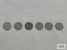 1954-D, 1956, 1956-D, 1957, 1958-D,...and 1961-D quarters