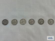 (2) 1960-D, 1961, and (3) 1962-D Washington quarters