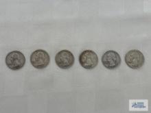 (2) 1954, (1) 1959-D, and (2)...1957 Washington quarters