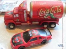 Coca-Cola toy truck and car