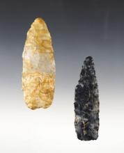 Pair of Paleo Knives found in Franklin and Lucas Co., Ohio. The largest is 3 1/2".