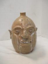 Pottery Face Jug Signed Marvin Bailey