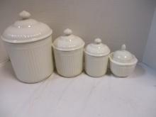 Set of 4 Mikasa "Italian Countryside" Canisters with Lids