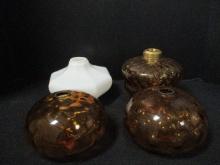3 Amber Lamp Replacements & 1 Milk Glass Replacement
