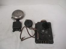 Crown Antique Hotel Telephone (5 x 6) & Store Gong Bell 7"