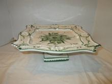 Italian Pottery Footed Dessert/Sandwich Stand