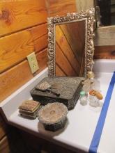 Picture Frame Mirror, Perfume Bottles, Hand Mirror and Jewelry Boxes