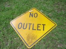 32" 'No Outlet' Road Sign