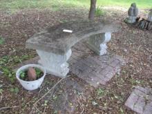 3pc. 4' Long Curved Concrete Bench
