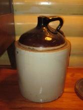 Vintage Brown/White Stoneware 5 Gallon Jug