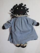 Hand Crafted Folk Art Black Americana Rag Doll