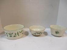 Two Lenox Porcelain Holiday Tidbit Dishes and Holliday Oven to Table Bakeware