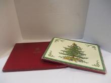 Two Sets of Spode Christmas Tree Placemats in Original Boxes