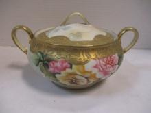 Vintage Handpainted Nippon Porcelain Covered Dish