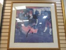 Framed and Matted "Dance at the Moulin Rouge" Print by Henri de Toulouse-Lautrec