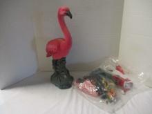 Blow Mold Flamingo with Holiday Outfits