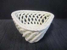 Spanish Porcelain Basket Weave Dish