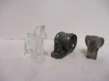 Dansk Pewter Elephant Figure, Silverplated Squirrel Napkin Holder and