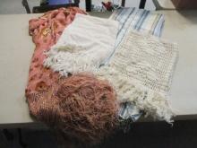 Lace Scarf/Runner, Piano Scarf and Two Cotton Pashminas