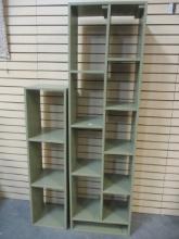 Two Painted Etagere Bookcase/Display Cabinets