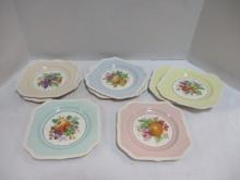 Eight Vintage Johnson Bros. Porcelain Fruit Plates