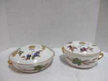Two Royal Doulton Evesham Covered Casseroles