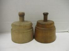 Two Vintage Wooden Butter Molds