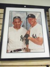 Framed and Matted Photo Print of Mickey Mantle and Yogi Berra