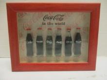 2001 Shadow Box Framed Coca-Cola Miniature "Coca-Cola in the world" Bottles