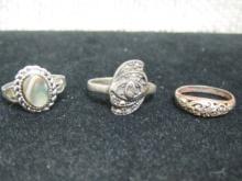 Three Small Sterling Silver Rings
