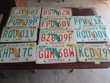 11 Embossed Florida License Plates