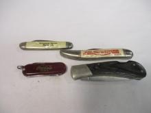 Four Old Advertisement Pocket Knives