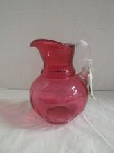 Fenton Country Cranberry Glass Pitcher with Hangtag