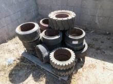 Lot Of (20) Various Forklift Tires & Rims