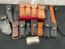 12 Leather & Nylon Cases and Sheaths by Buck, Western, Schrade and more