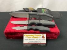 Trio of Gerber Folding Pocket Knives, 2x 600 Magnum, 1x smaller similar knife