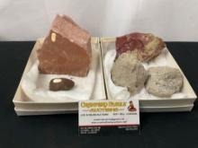 Collection of Rock, Red Jasper, Pumice, Small Fossil, and Red Soapstone