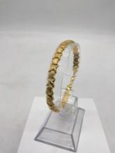 14k Italian yellow gold heart themed women's bracelet - 5.34 grams 14k gold