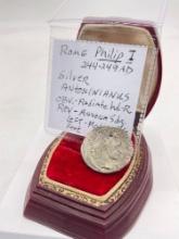 Antique Roman silver Antoninianus coin of Philip I (244-249 AD) CH VF condition