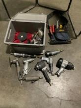 Several Pneumatic Tools incl. Impact Wrench's, Socket, Grinders, Drills etc & Tool Bag w/ Misc To...