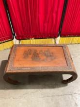 Vintage Chinese Ornately Carved Low Wooden Coffee Table. Excellent Condition. See pics.