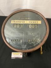 Antique Trolley/Street Car Fare Register Transfer Ticket Gauge,