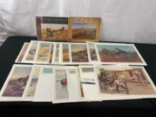 Collection of CM Russell Prints, unframed in a portfolio, about 20 or so