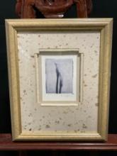 Vintage Framed Watercolor Print "Lilies III" by A. Melios. Measures 14" x 18" See pics.
