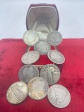 Collection of 10 Antique Silver quarters 1858 to 1926 see description & pics for coin details