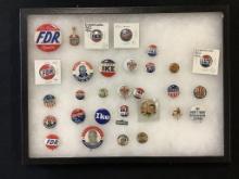 Display W/ Political Items - See Photos For Condition