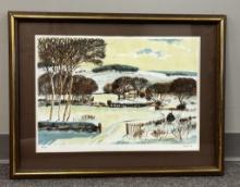 H. Bruce Barnden (1925-2009) Lithograph - Winter Landscape, 64/275, Signed