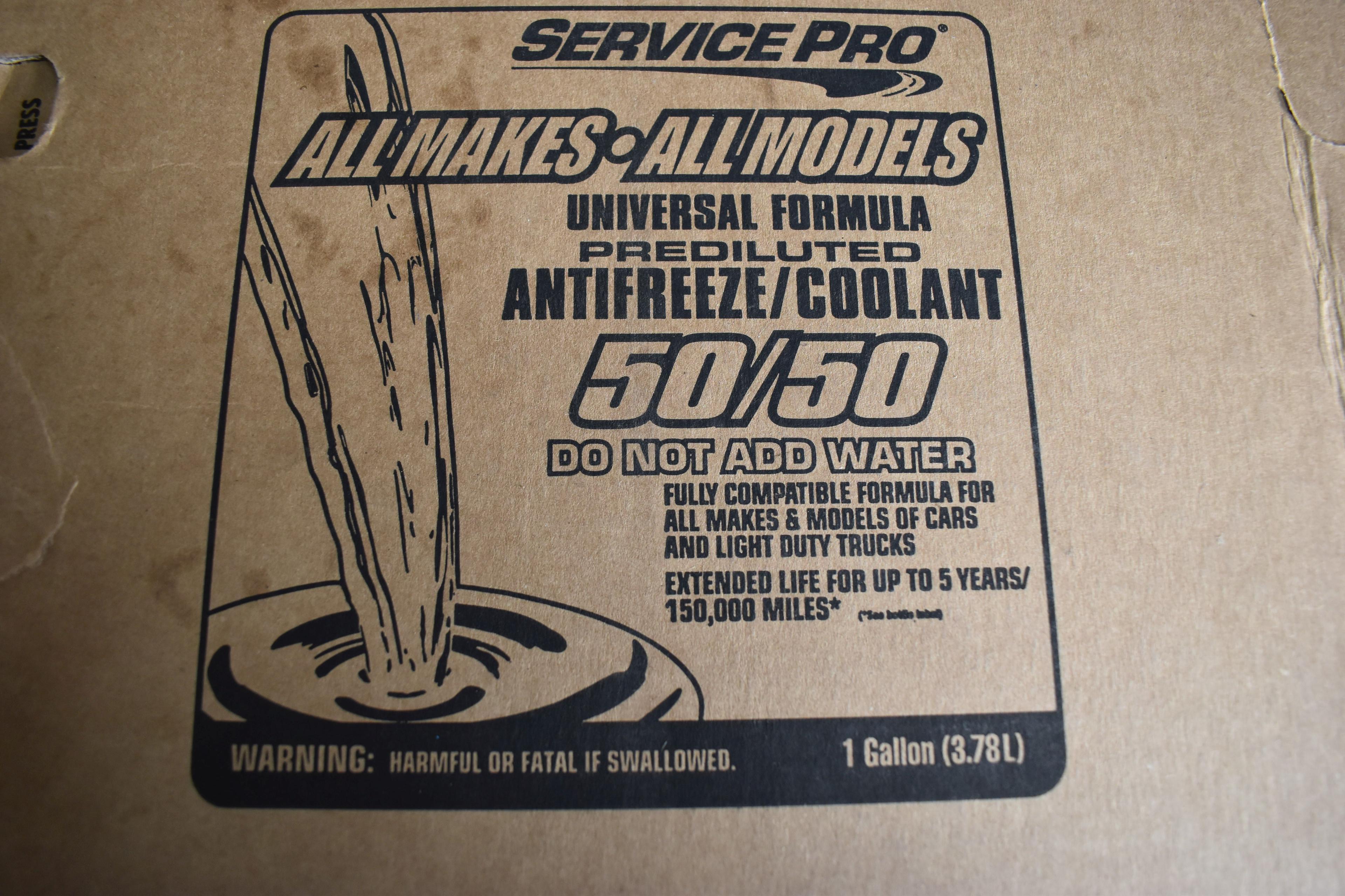 Case Of Service Pro 50/50 Anti Freeze 6 Gallon