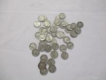 US Silver Mercury Dimes 1930's & 1940's 50 coins