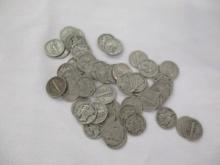US Silver Mercury Dimes teens- 40's 50 coins